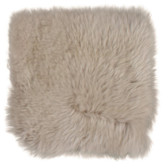Van Buren chair pad van schapenvacht linnen 40x40 cm bovenaanzicht