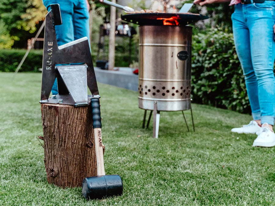 NO-AXE Houtklover blank staal met Hamer