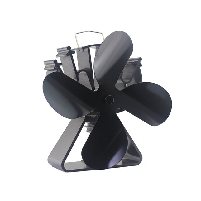 VODA Kachelventilator 4 Bladen - Warmte-aangedreven - Zwart