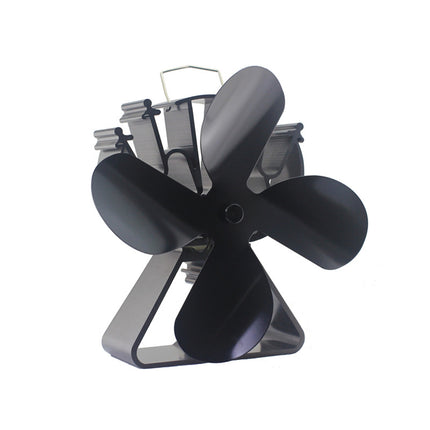 VODA Kachelventilator 4 Bladen - Warmte-aangedreven - Zwart
