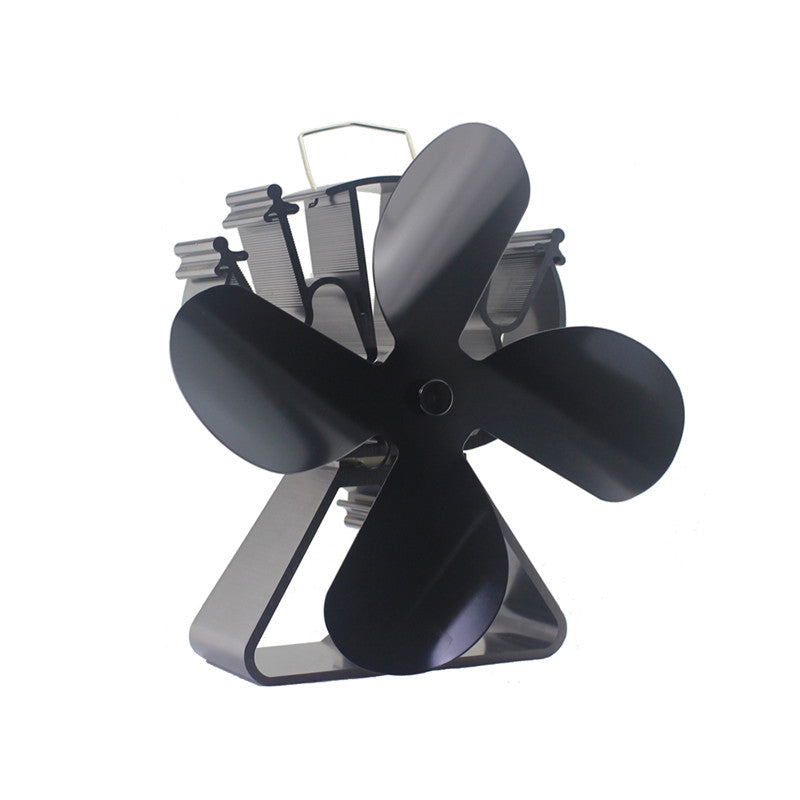 VODA Kachelventilator 4 Bladen - Warmte-aangedreven - Zwart