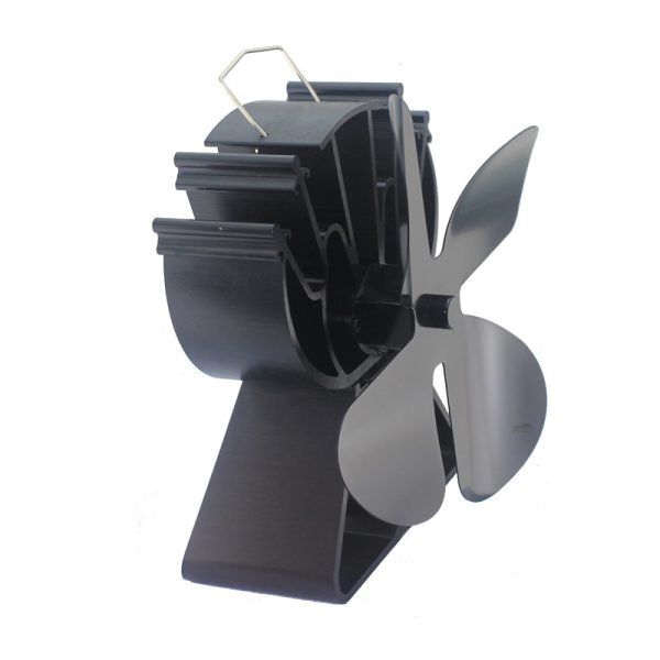 VODA Kachelventilator 4 Bladen - Warmte-aangedreven - Zwart